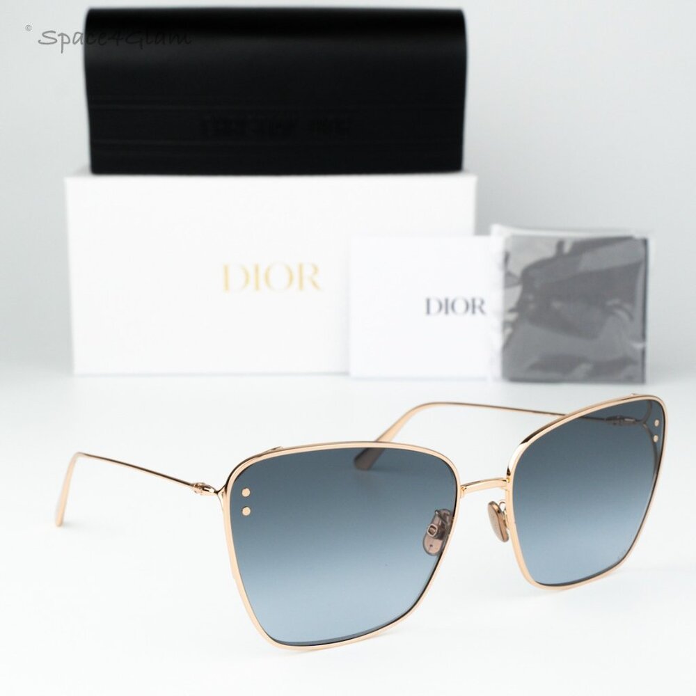 Dior Women Sunglasses Rose Gold Grad Blue Butterfly MISSDIOR B2U E0B2 BRAND NEW - Picture 3 of 10